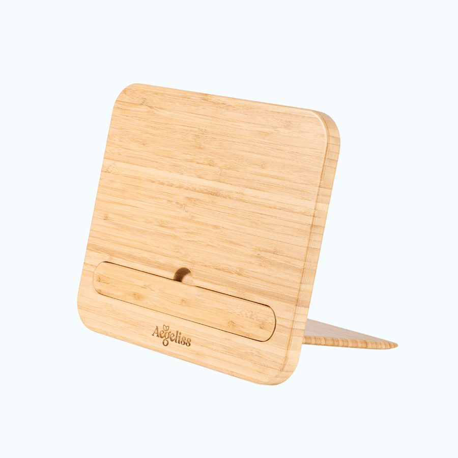 Adjustable Bamboo Book Stand | Ergonomic Reading Stand for Books, Puzzles & Art – Aegeliss