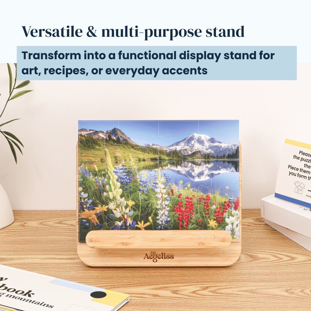 Adjustable Bamboo Book Stand | Ergonomic Reading Stand for Books, Puzzles & Art – Aegeliss