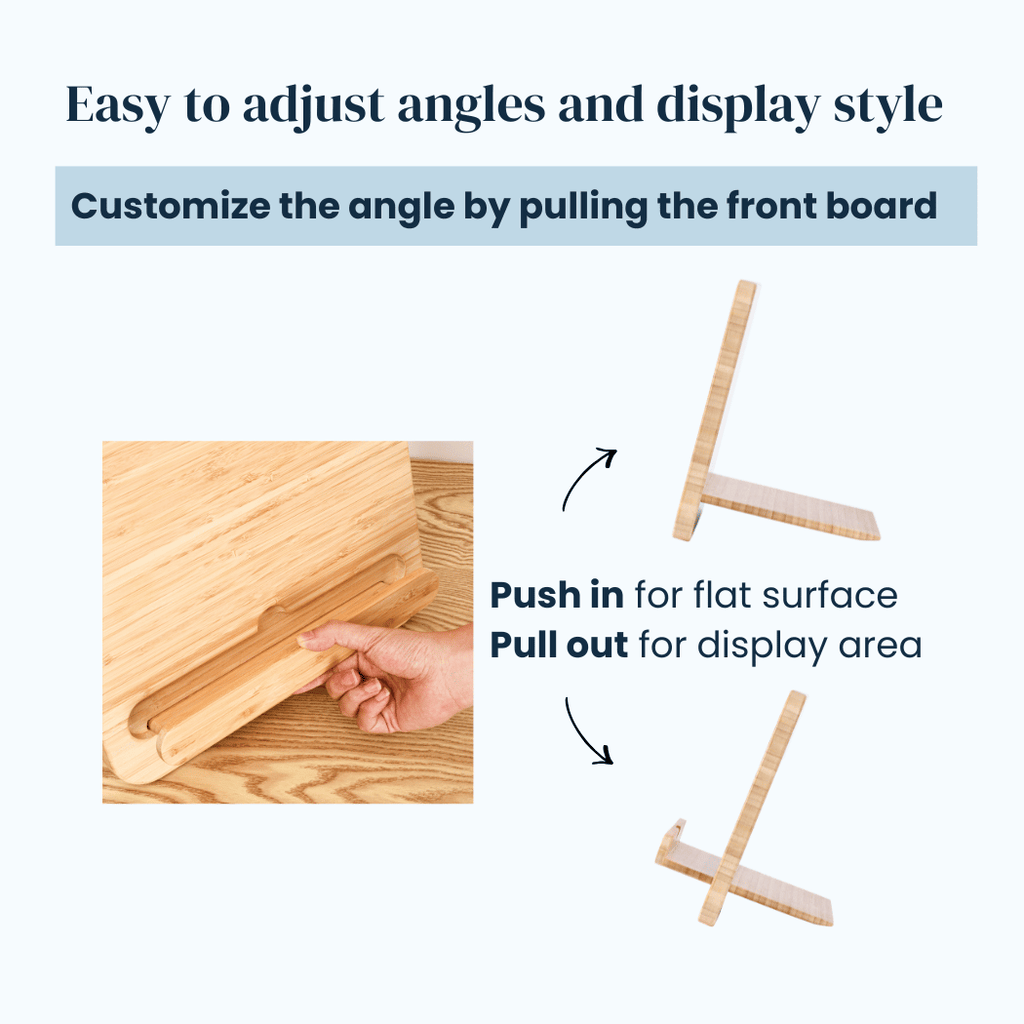 Adjustable Bamboo Book Stand | Ergonomic Reading Stand for Books, Puzzles & Art – Aegeliss