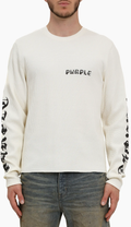 PURPLE Sweatshirt Ribbed Logo Minimal