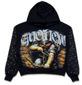 MIXED EMOTIONS Hoodie Vintage Child Graphic Rhinestone