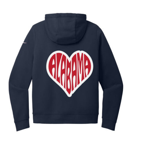 Alabama Heart Nike Full-Zip Hoodie