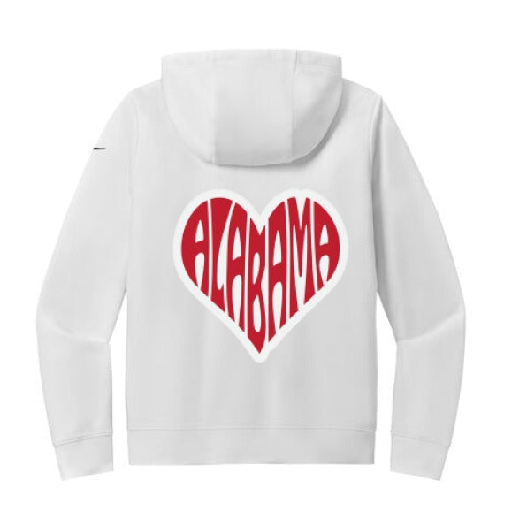 Alabama Heart Nike Full-Zip Hoodie