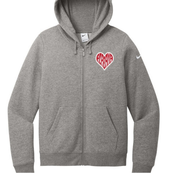 Alabama Heart Nike Full-Zip Hoodie